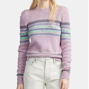 PUFF-SLEEVE POLO SWEATER